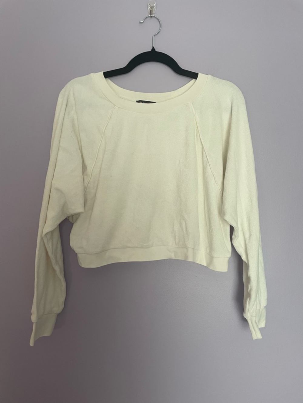 Kondi Cream Cropped Sweatshirt Terry Cloth size XS/S - Picture 2 of 8